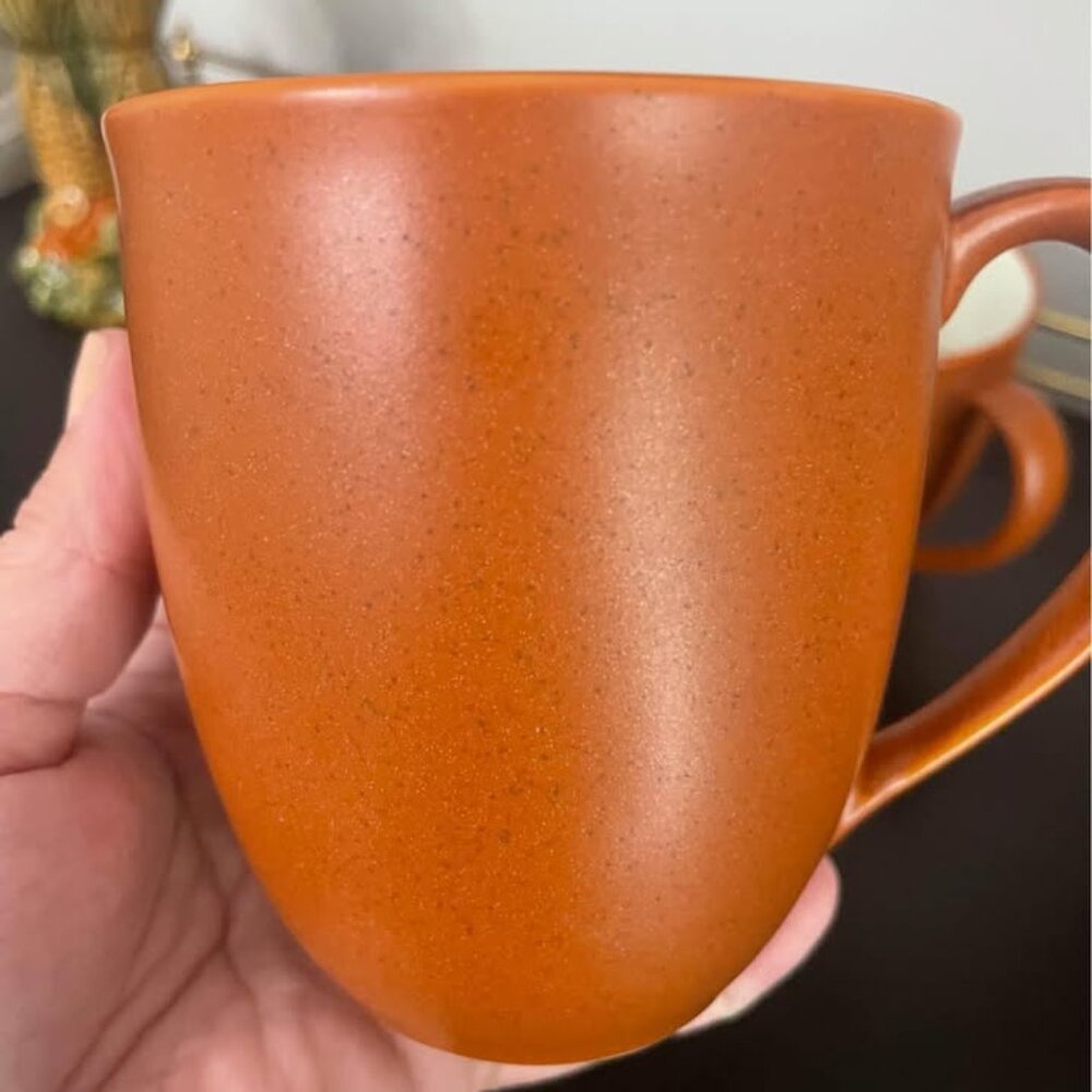 Set 4 Noritake Stoneware Colorwave Terra Cotta Mugs Coffee Cups Speckled Matte - Picture 2 of 4